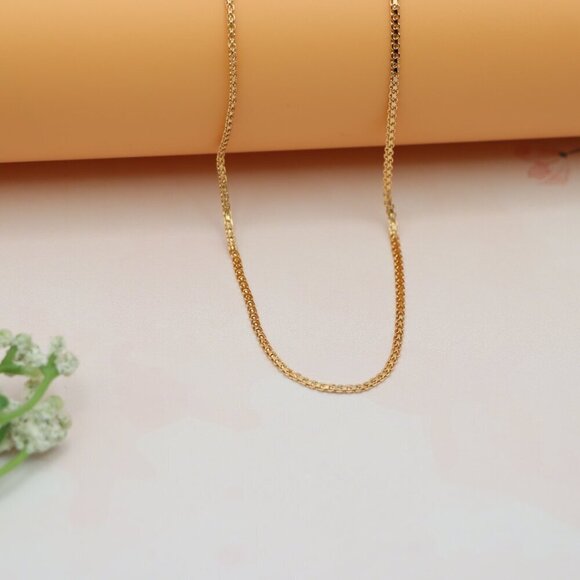 "Classic Curb Chain Rose Gold Necklace Everyday Elegance, XPNL0141 - Picture 6 of 11